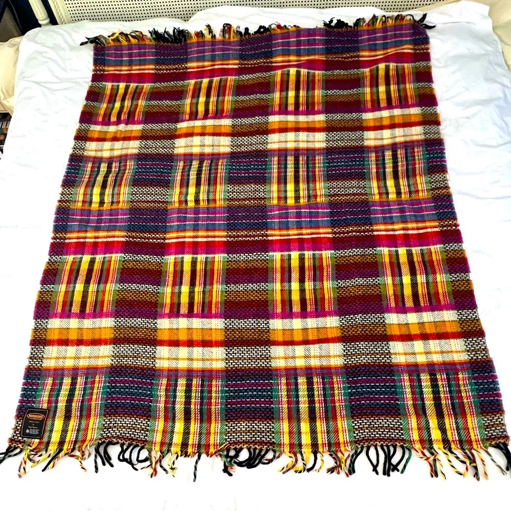 Missoni Masters Vintage Made in Italy by T&J Vestor Wool Throw Blanket